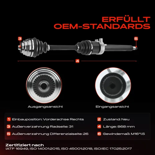 Antriebswelle Vorderachse rechts Frankberg 5481FB0010101 Bild Antriebswelle Vorderachse rechts Frankberg 5481FB0010101