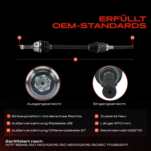 Antriebswelle Vorderachse rechts Frankberg 5481FB0010106 Bild Antriebswelle Vorderachse rechts Frankberg 5481FB0010106