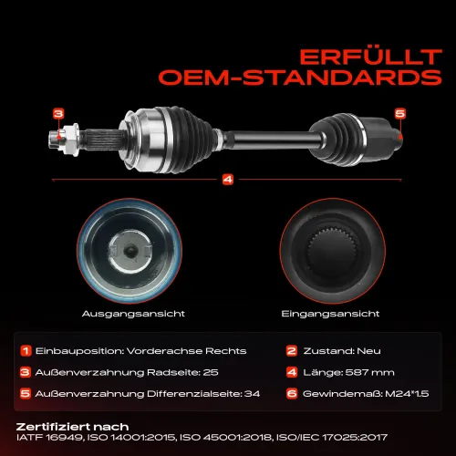 Antriebswelle Vorderachse rechts Frankberg 5481FB0010107 Bild Antriebswelle Vorderachse rechts Frankberg 5481FB0010107