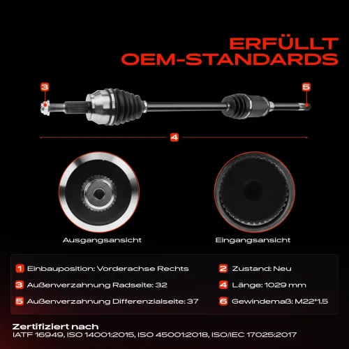 Antriebswelle Vorderachse rechts Frankberg 5481FB0010109 Bild Antriebswelle Vorderachse rechts Frankberg 5481FB0010109