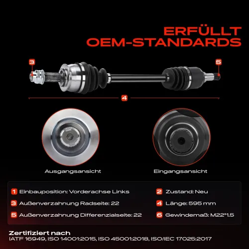 Antriebswelle Vorderachse links Frankberg 5481FB0010122 Bild Antriebswelle Vorderachse links Frankberg 5481FB0010122