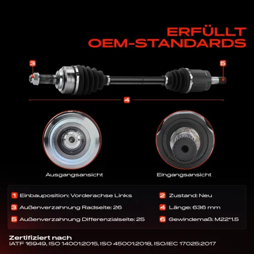 Antriebswelle Vorderachse links Frankberg 5481FB0010129 Bild Antriebswelle Vorderachse links Frankberg 5481FB0010129