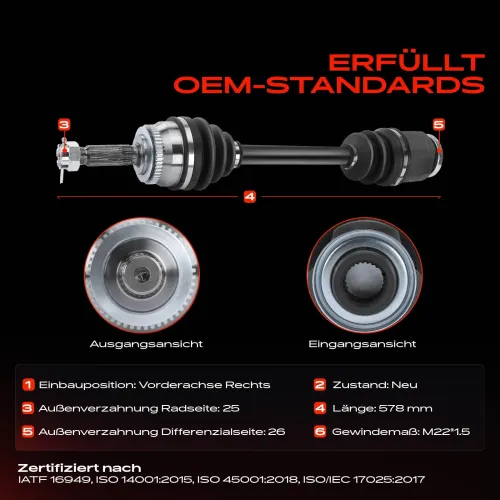 Antriebswelle Vorderachse rechts Frankberg 5481FB0010142 Bild Antriebswelle Vorderachse rechts Frankberg 5481FB0010142