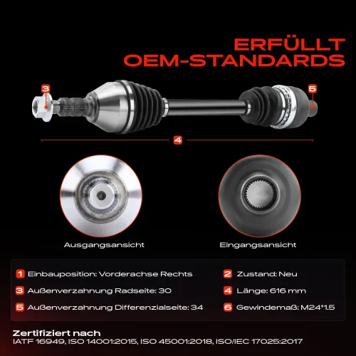 Antriebswelle Vorderachse rechts Vorderachse rechts Frankberg 5481FB0010149 Bild Antriebswelle Vorderachse rechts Vorderachse rechts Frankberg 5481FB0010149