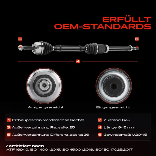 Antriebswelle Vorderachse rechts Frankberg 5481FB0010164 Bild Antriebswelle Vorderachse rechts Frankberg 5481FB0010164