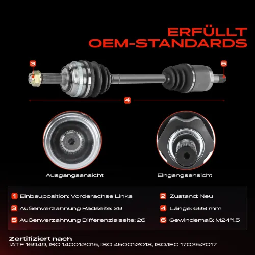 Antriebswelle Vorderachse links Frankberg 5481FB0010167 Bild Antriebswelle Vorderachse links Frankberg 5481FB0010167