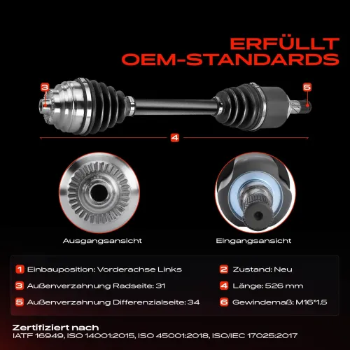 Antriebswelle Vorderachse links Frankberg 5481FB0010245 Bild Antriebswelle Vorderachse links Frankberg 5481FB0010245