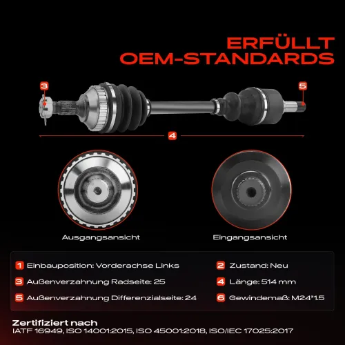 Antriebswelle Vorderachse links Frankberg 5481FB0010256 Bild Antriebswelle Vorderachse links Frankberg 5481FB0010256