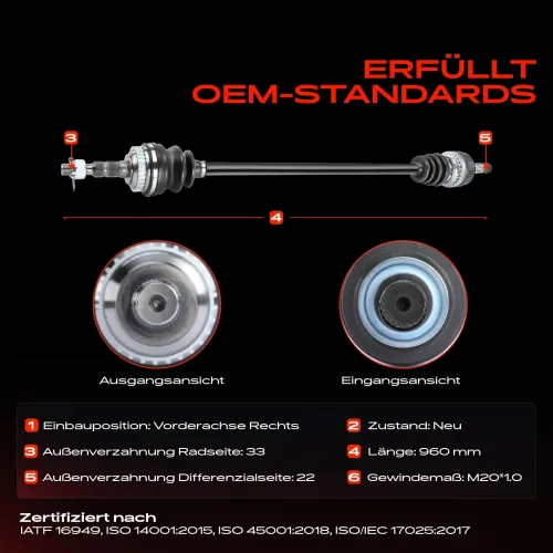 Antriebswelle Vorderachse rechts Frankberg 5481FB0010301 Bild Antriebswelle Vorderachse rechts Frankberg 5481FB0010301