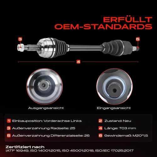 Antriebswelle Vorderachse links Vorderachse links Frankberg 5481FB0010314 Bild Antriebswelle Vorderachse links Vorderachse links Frankberg 5481FB0010314