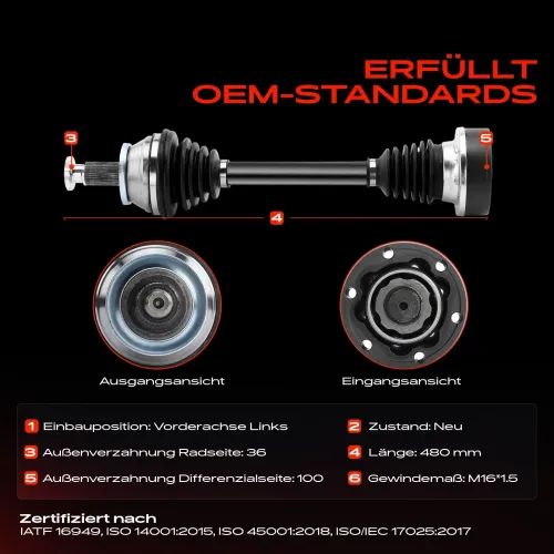 Antriebswelle Vorderachse links Frankberg 5481FB0010346 Bild Antriebswelle Vorderachse links Frankberg 5481FB0010346