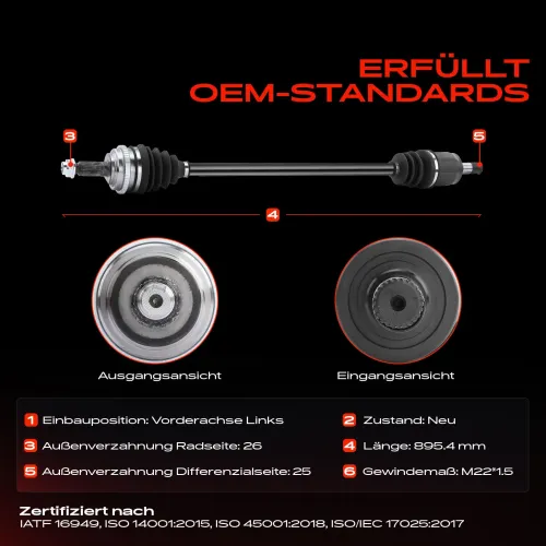 Antriebswelle Vorderachse links Frankberg 5481FB0010424 Bild Antriebswelle Vorderachse links Frankberg 5481FB0010424