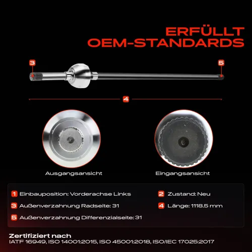 Antriebswelle Vorderachse links Frankberg 5481FB0010462 Bild Antriebswelle Vorderachse links Frankberg 5481FB0010462