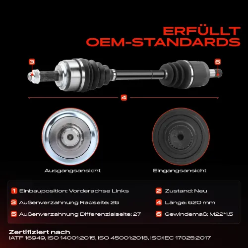 Antriebswelle Vorderachse links Frankberg 5481FB0010468 Bild Antriebswelle Vorderachse links Frankberg 5481FB0010468