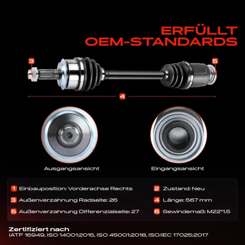 Antriebswelle Vorderachse rechts Frankberg 5481FB0010469 Bild Antriebswelle Vorderachse rechts Frankberg 5481FB0010469