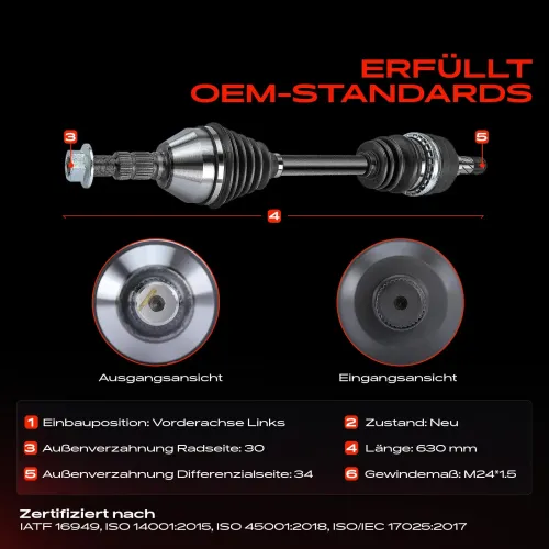 Antriebswelle Vorderachse links Vorderachse links Frankberg 5481FB0010476 Bild Antriebswelle Vorderachse links Vorderachse links Frankberg 5481FB0010476