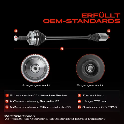 Antriebswelle Vorderachse rechts Frankberg 5481FB0010501 Bild Antriebswelle Vorderachse rechts Frankberg 5481FB0010501