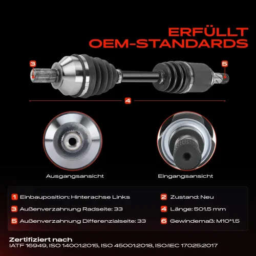 Antriebswelle Hinterachse links Frankberg 5481FB0010505 Bild Antriebswelle Hinterachse links Frankberg 5481FB0010505