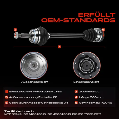 Antriebswelle Vorderachse links Frankberg 5481FB0010551 Bild Antriebswelle Vorderachse links Frankberg 5481FB0010551