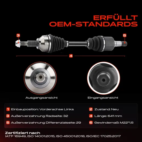 Antriebswelle Vorderachse links Frankberg 5481FB0010600 Bild Antriebswelle Vorderachse links Frankberg 5481FB0010600