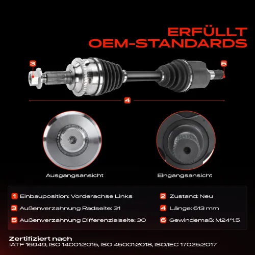 Antriebswelle Vorderachse links Frankberg 5481FB0010607 Bild Antriebswelle Vorderachse links Frankberg 5481FB0010607