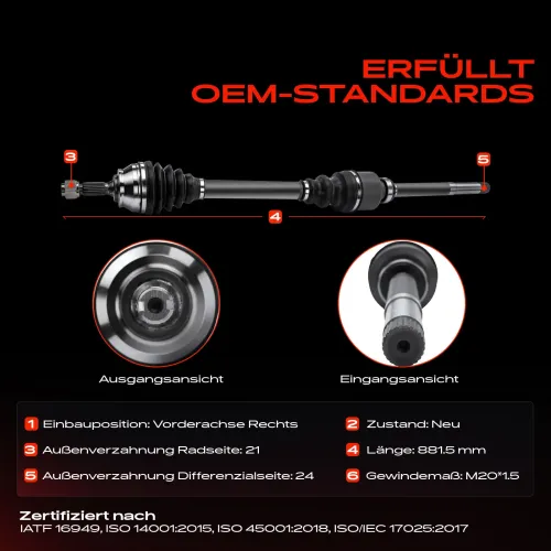 Antriebswelle Vorderachse rechts Frankberg 5481FB0010641 Bild Antriebswelle Vorderachse rechts Frankberg 5481FB0010641