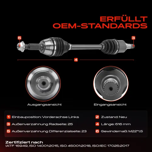 Antriebswelle Vorderachse links Frankberg 5481FB0010662 Bild Antriebswelle Vorderachse links Frankberg 5481FB0010662