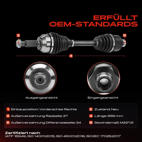 Antriebswelle Vorderachse rechts Frankberg 5481FB0010664 Bild Antriebswelle Vorderachse rechts Frankberg 5481FB0010664