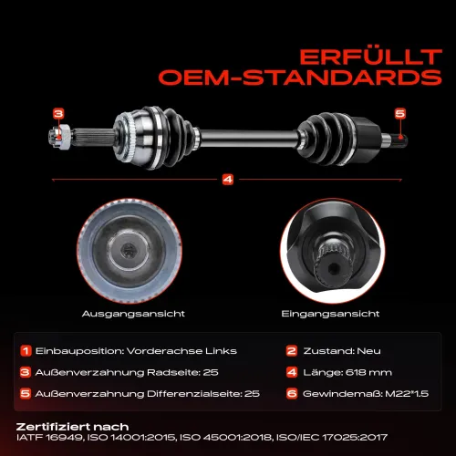 Antriebswelle Vorderachse links Frankberg 5481FB0010672 Bild Antriebswelle Vorderachse links Frankberg 5481FB0010672