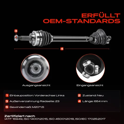 Antriebswelle vorne links Vorderachse links Frankberg 5481FB0010699 Bild Antriebswelle vorne links Vorderachse links Frankberg 5481FB0010699