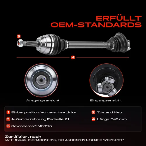 Antriebswelle Vorderachse links Frankberg 5481FB0010700 Bild Antriebswelle Vorderachse links Frankberg 5481FB0010700