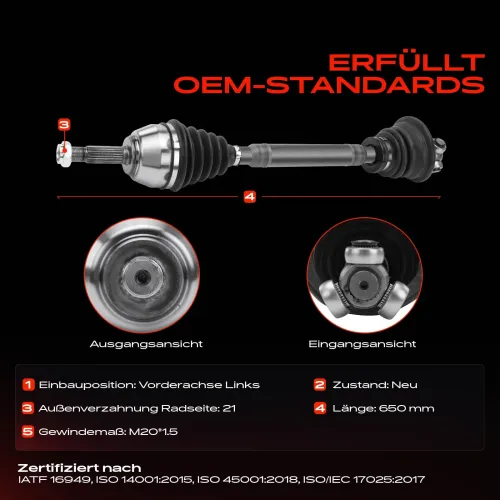 Antriebswelle Vorderachse links vorne links Frankberg 5481FB0010704 Bild Antriebswelle Vorderachse links vorne links Frankberg 5481FB0010704