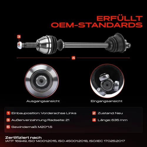 Antriebswelle Vorderachse links vorne links Frankberg 5481FB0010706 Bild Antriebswelle Vorderachse links vorne links Frankberg 5481FB0010706