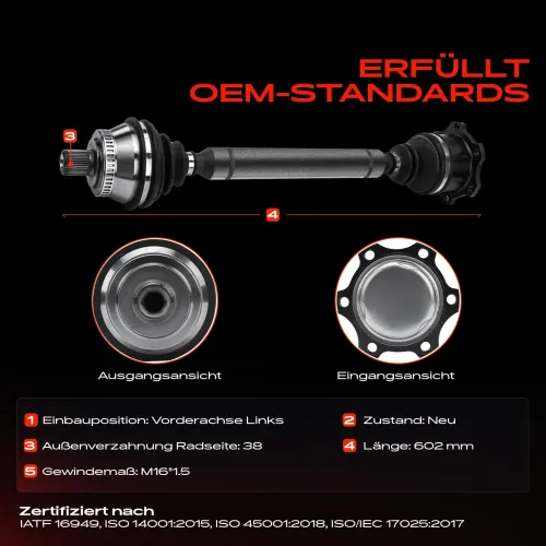 Antriebswelle Vorderachse links Frankberg 5481FB0010720 Bild Antriebswelle Vorderachse links Frankberg 5481FB0010720