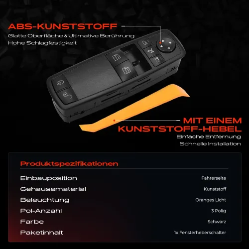 Schalter, Fensterheber fahrerseitig Frankberg 5481FB0012819 Bild Schalter, Fensterheber fahrerseitig Frankberg 5481FB0012819