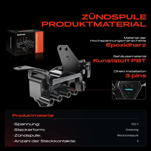 Zündspule 13,5 V Frankberg 5481FB0015076 Bild Zündspule 13,5 V Frankberg 5481FB0015076