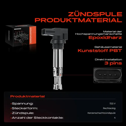 Zündspule 13,5 V Frankberg 5481FB0015091 Bild Zündspule 13,5 V Frankberg 5481FB0015091