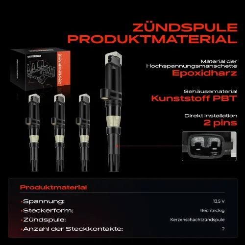Zündspule 13,5 V Frankberg 5481FB0015095 Bild Zündspule 13,5 V Frankberg 5481FB0015095