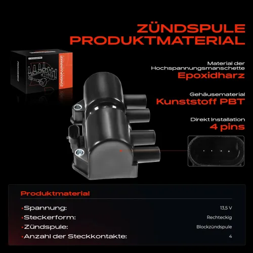 Zündspule 13,5 V Frankberg 5481FB0015102 Bild Zündspule 13,5 V Frankberg 5481FB0015102