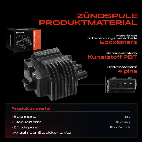 Zündspule 13,5 V Frankberg 5481FB0015103 Bild Zündspule 13,5 V Frankberg 5481FB0015103