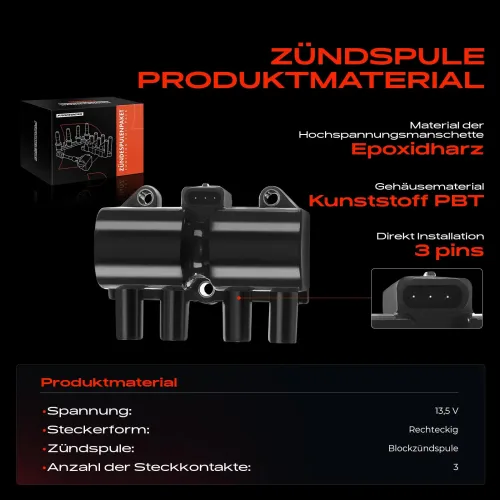 Zündspule 13,5 V Frankberg 5481FB0015204 Bild Zündspule 13,5 V Frankberg 5481FB0015204