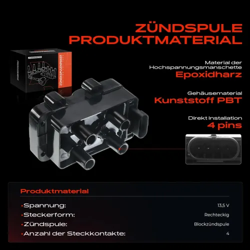 Zündspule 13,5 V Frankberg 5481FB0015264 Bild Zündspule 13,5 V Frankberg 5481FB0015264