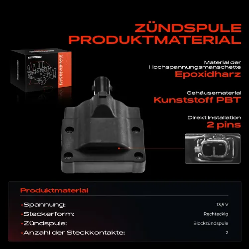 Zündspule 13,5 V Frankberg 5481FB0015265 Bild Zündspule 13,5 V Frankberg 5481FB0015265