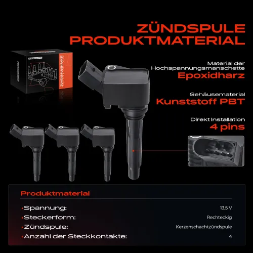Zündspule 12 V 13,5 V Frankberg 5481FB0015277 Bild Zündspule 12 V 13,5 V Frankberg 5481FB0015277
