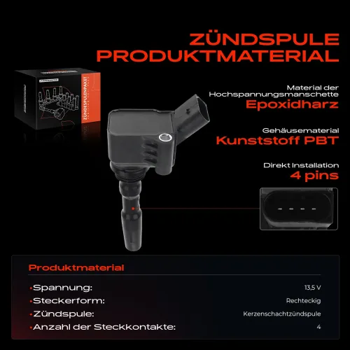 Zündspule 12 V 13,5 V Frankberg 5481FB0015284 Bild Zündspule 12 V 13,5 V Frankberg 5481FB0015284