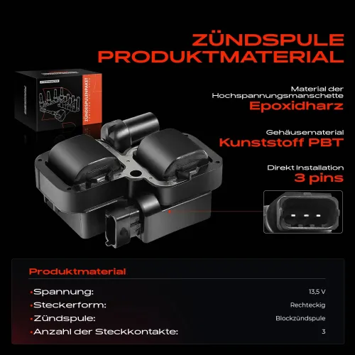 Zündspule 13,5 V Frankberg 5481FB0015297 Bild Zündspule 13,5 V Frankberg 5481FB0015297