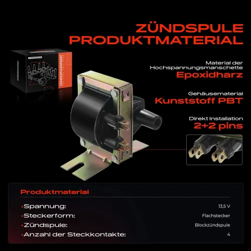 Zündspule 13,5 V Frankberg 5481FB0015302 Bild Zündspule 13,5 V Frankberg 5481FB0015302