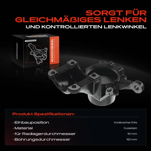 Achsschenkel, Radaufhängung Vorderachse links Frankberg 5481FB0016010 Bild Achsschenkel, Radaufhängung Vorderachse links Frankberg 5481FB0016010