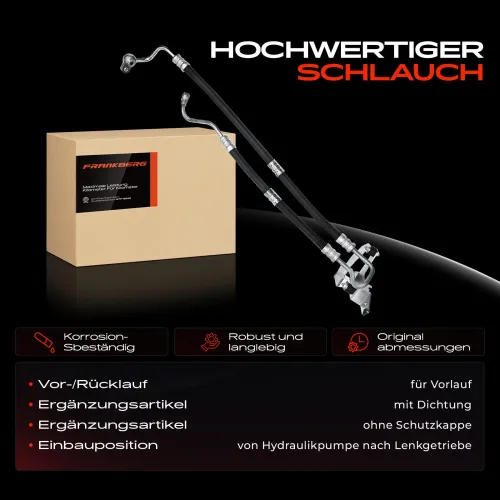 Hydraulikschlauch, Lenkung von Hydraulikpumpe nach Lenkgetriebe Frankberg 5481FB0018012 Bild Hydraulikschlauch, Lenkung von Hydraulikpumpe nach Lenkgetriebe Frankberg 5481FB0018012