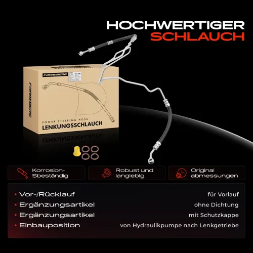 Hydraulikschlauch, Lenkung von Hydraulikpumpe nach Lenkgetriebe Frankberg 5481FB0018027 Bild Hydraulikschlauch, Lenkung von Hydraulikpumpe nach Lenkgetriebe Frankberg 5481FB0018027